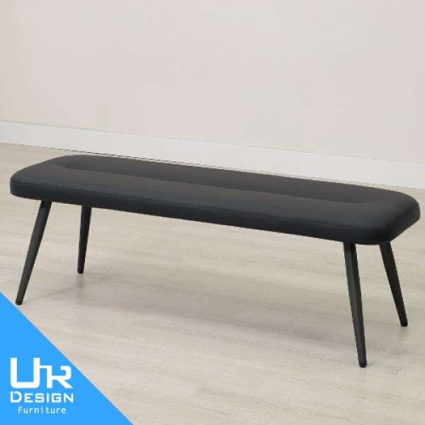 丹佐黑色皮長凳(26I20/A463-03)