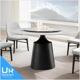 北歐工業風休伯特4.3尺岩板圓餐桌(23I20/B434-04)
