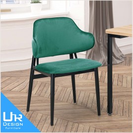 北歐工業風波士頓綠布造型餐椅(23I20/B470-05)