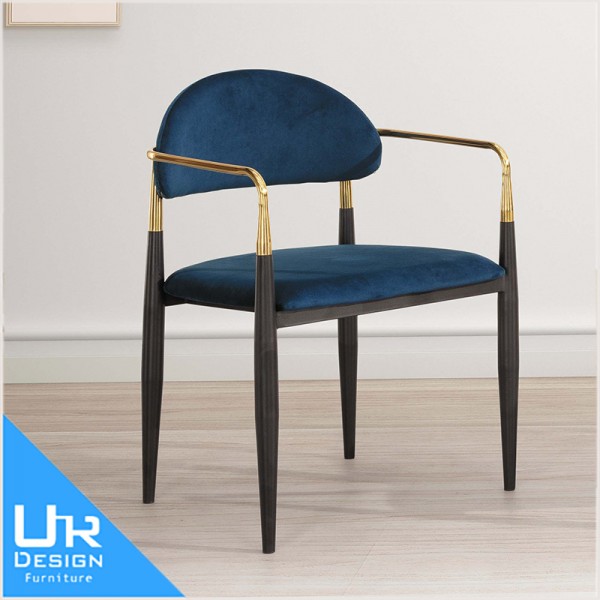 古典奢華風克萊德藍色扶手椅(24I20/A534-09)