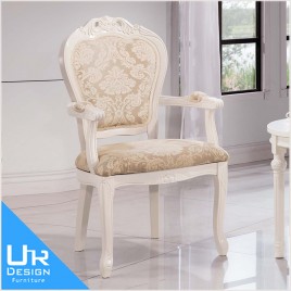古典奢華風格瑞絲白色雙扶手房間椅(23I20/B239-03)