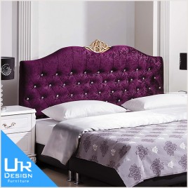 古典奢華風溫妮莎5尺紫色絨布床頭片(24I20/A156-01)