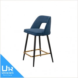 古典奢華風艾米卡藍色絨布吧椅(24I20/A533-07)