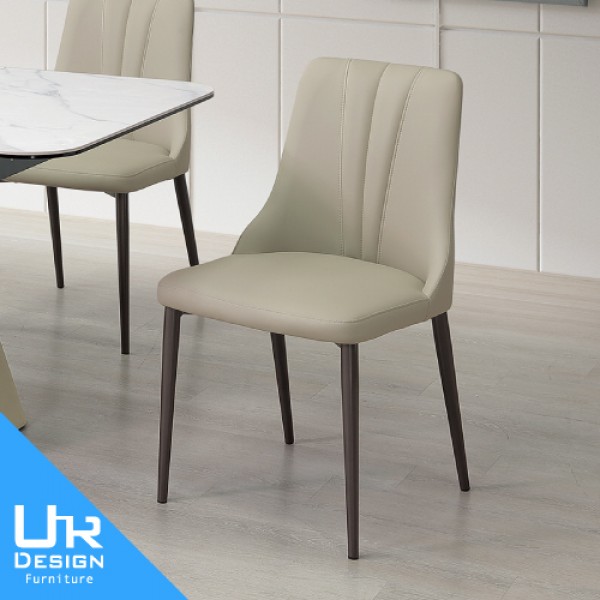 史密斯淺米灰皮餐椅(26I20/A482-03)