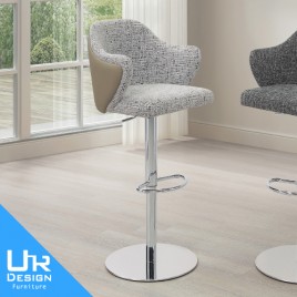 歷力克淺灰布升降吧椅(26I20/A543-01)