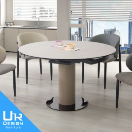 洛芙亞4尺複合陶板伸縮圓餐桌(26I20/A481-04)