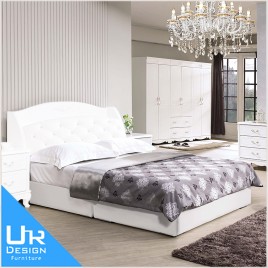 現代風白色6尺皮革厚床底(24I20/A155-04)