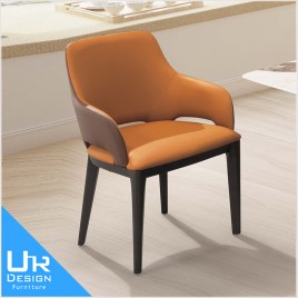簡約北歐風羅蘭德橘色實木餐椅(24I20/A460-05)