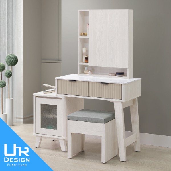 索菲亞2.7尺岩板伸縮鏡台(含椅)(26I20/A56-01)