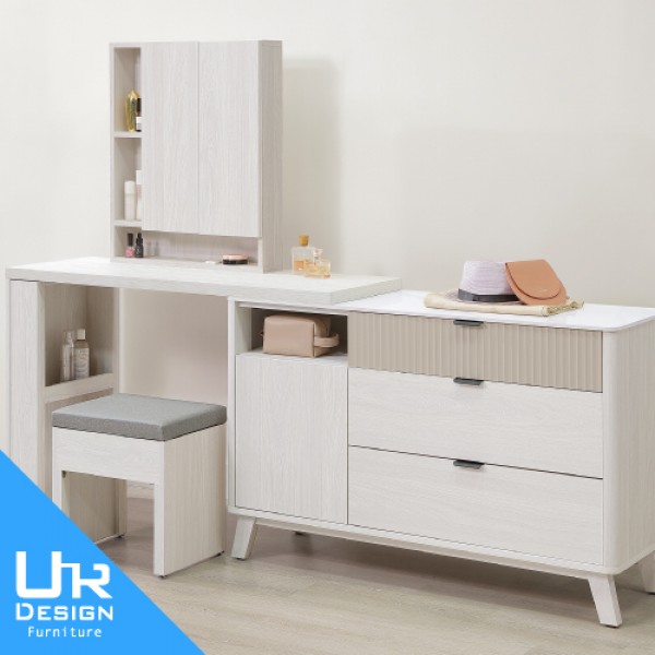 索菲亞4尺岩板功能伸縮鏡台(含椅)(26I20/A56-03)