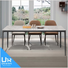 美式工業風布蘭特6尺岩板圓角餐桌(24I20/A468-01)