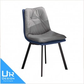 美式工業風麥爾斯灰色皮餐椅(24I20/A491-04)