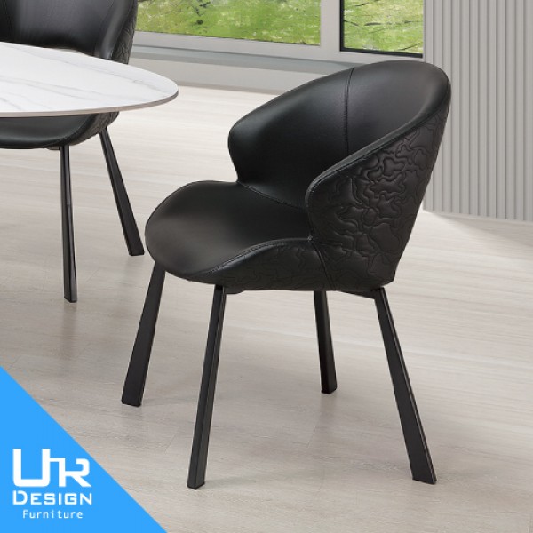 艾蓮娜黑皮餐椅(26I20/A464-06)
