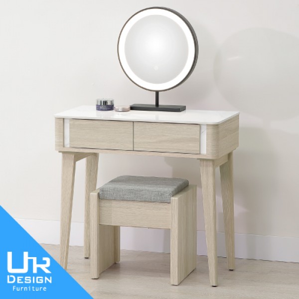 華格納2.7尺岩板圓鏡鏡台(含椅)(26I20/A36-01)