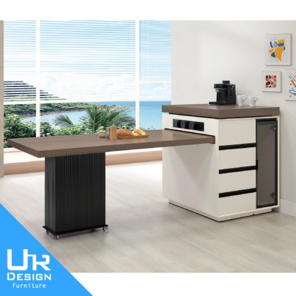 蓋諾7尺岩板伸縮島台桌(26I20/A409-02)