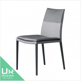 美式工業風布倫丹灰色皮餐椅(23JX/503-2)