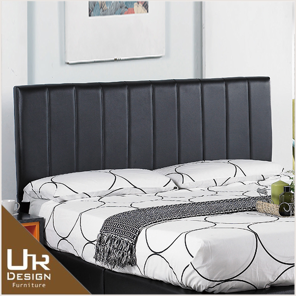 現代風莉莎5尺黑皮直條雙人床頭片 22z06 87