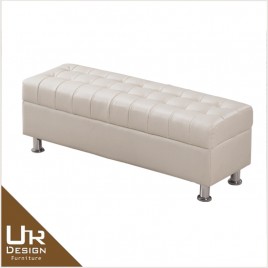 現代風庫倫120米白皮沙發椅凳(22Z06/172-3)