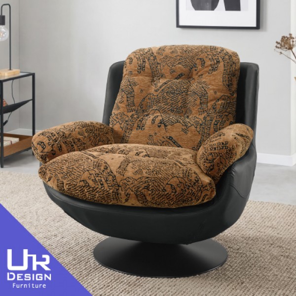 亨利格休閒土黃色旋轉搖椅(26Z40/2712-1)