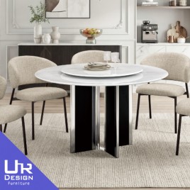 克洛特4.3尺微晶石面圓桌(附轉盤)(26Z40/2930-1)