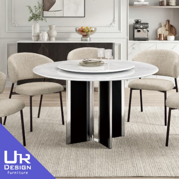 克洛特4.3尺微晶石面圓桌(附轉盤)(26Z40/2930-1)