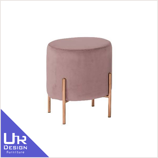 古典奢華風尤朵拉粉色布圓凳(24Z40/662-1)