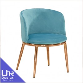 古典奢華風羅蘭藍色布餐椅(五金腳)(22Z40/582-11)