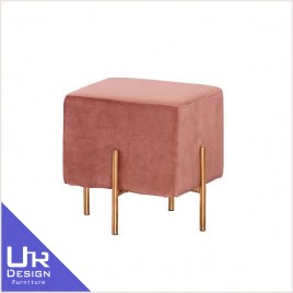 古典奢華風艾森特粉色布方凳(22Z40/594-1)
