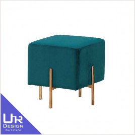 古典奢華風艾森特藍色布方凳(22Z40/594-3)