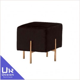 古典奢華風艾森特黑色布方凳(22Z40/594-5)
