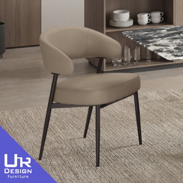 史丹娜淺灰皮餐椅(26Z40/3027-3)