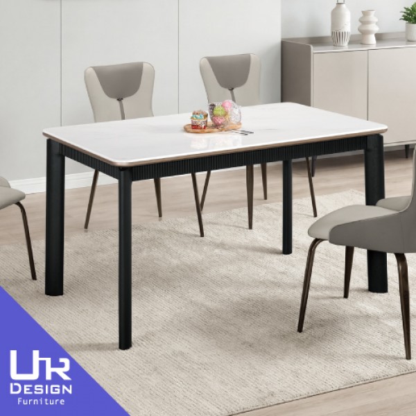 布蘭特4.6尺科技玻面餐桌(實木腳)(26Z40/2945-1)