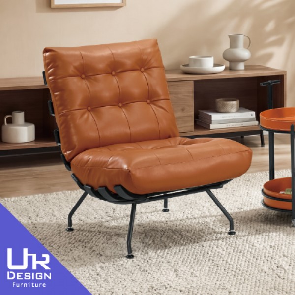 普爾娜棕色皮休閒椅(26Z40/2705-2)