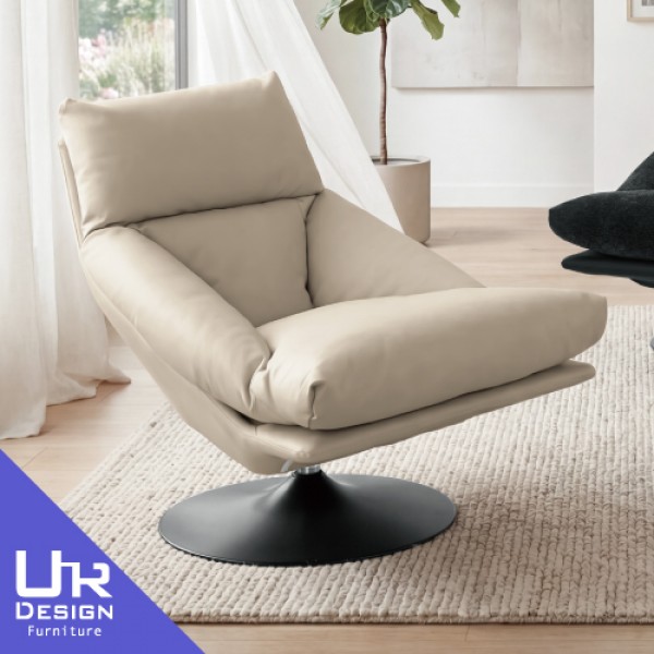 柏迪米色皮休閒椅(26Z40/2702-2)