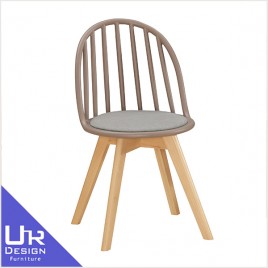 簡約北歐風伊蒂絲棕色布面造型椅(24Z40/651-1)