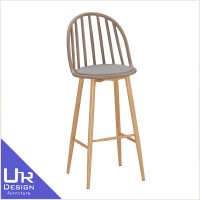 簡約北歐風伊蒂絲棕色高吧椅(五金腳)(25Z40/1886-2)