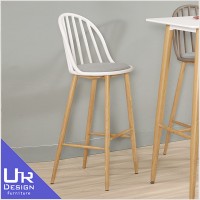 簡約北歐風伊蒂絲白色中型吧椅(五金腳)(25Z40/1886-3)