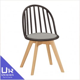 簡約北歐風伊蒂絲黑色布面造型椅(24Z40/651-3)