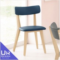 簡約北歐風安琪拉深藍色皮餐椅(五金腳)(25Z40/1873-6)