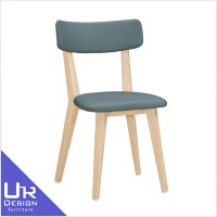 簡約北歐風安琪拉灰色皮餐椅(五金腳)(25Z40/1873-9)