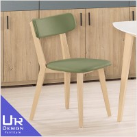簡約北歐風安琪拉綠色皮餐椅(五金腳)(25Z40/1873-8)