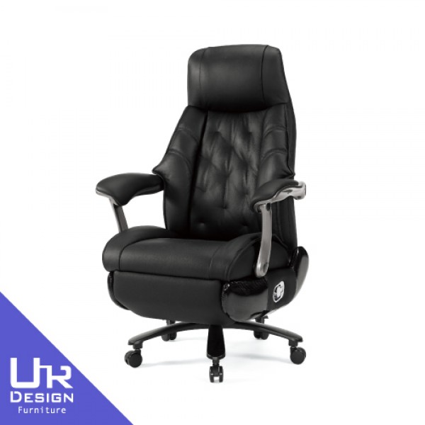 華爾達按摩黑色牛皮辦公椅(26Z40/2770-1)