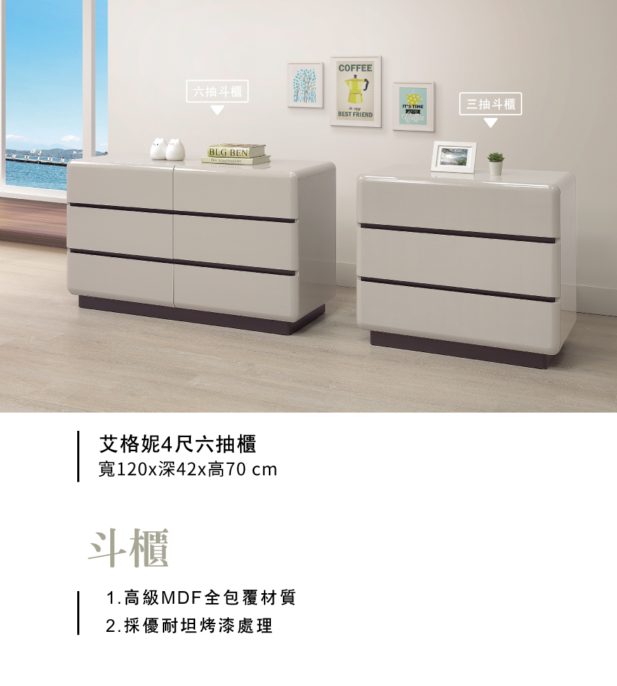 艾格妮4尺六抽櫃